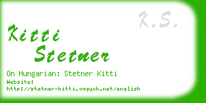 kitti stetner business card